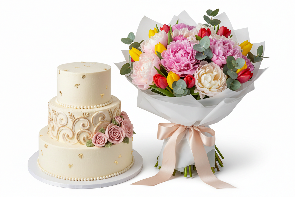 Cake Flowers Combo