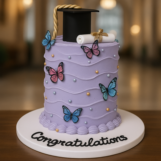 Butterfly Dreams Graduation Cake