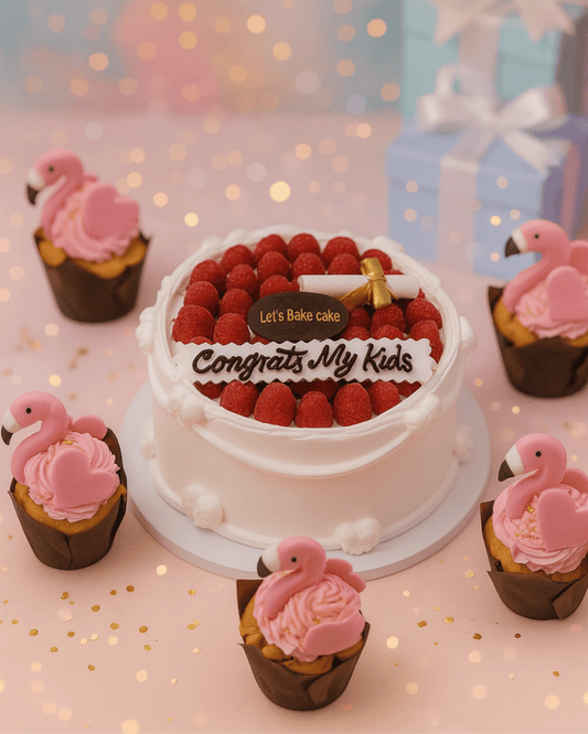 luxury-raspberry-cream-graduation-cake-flamingo-cupcakes-abu-dhabi